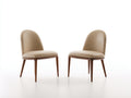 Sedia da pranzo - Legno-Similpelle - 51x57x85 cm - Beige-Marrone noce - Stile moderno elegante