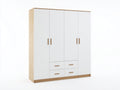 Armadio - pannelli lignei-legno - 190 x 58 x 205 cm - bianco-legno chiaro - stile contemporaneo
