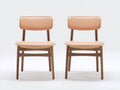 Sedia da pranzo - Legno-Similpelle - 51x55x82 cm - Beige chiaro-Marrone - Stile nordico rétro