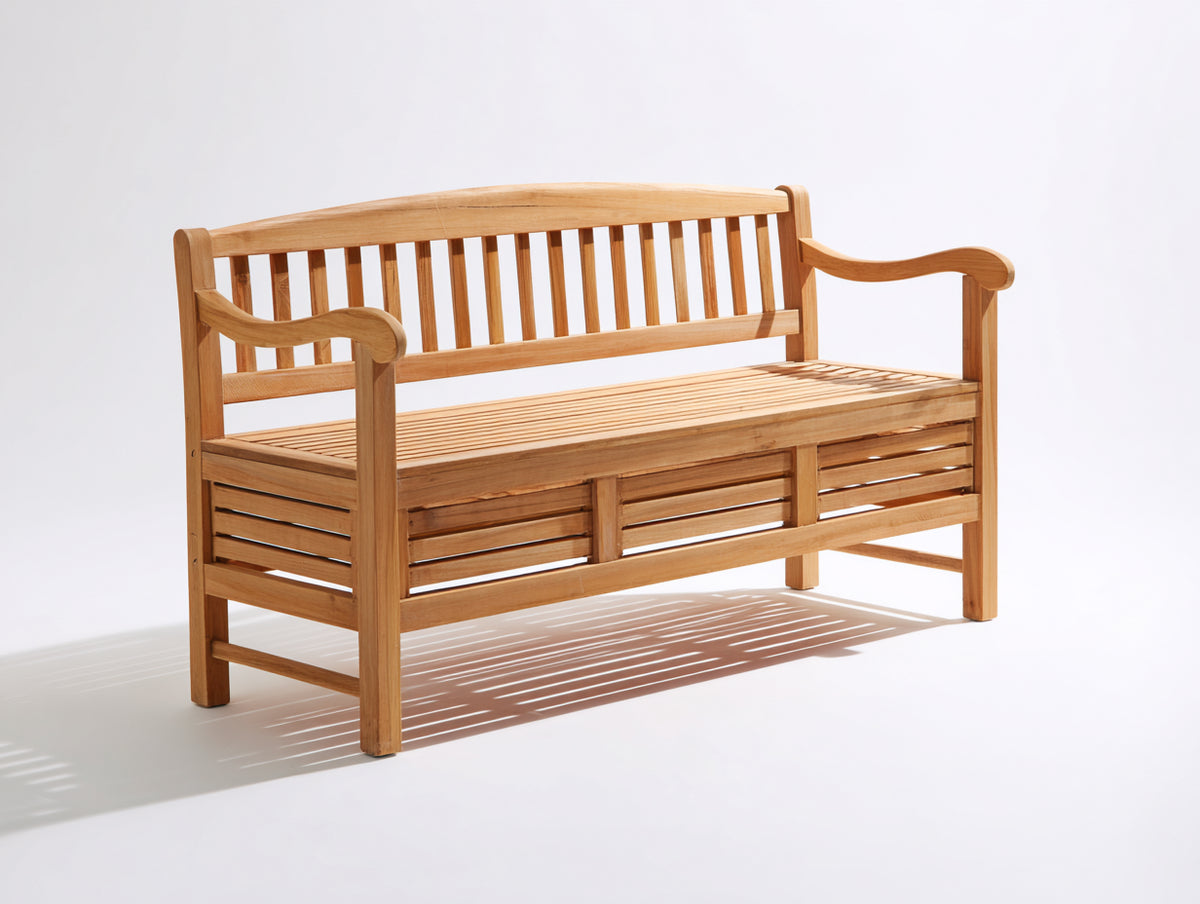 Panche da giardino - Legno - 132x60x87 cm - Naturale dorato - Rustico