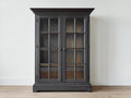 Vetrina - legno-vetro - 112x45x188 cm - grigio antracite - classico