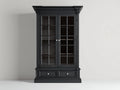 Vetrina - Legno-vetro - 105 x 45 x 190 cm - Nero - Stile classico