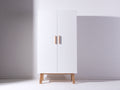 Armadio - pannelli lignei-legno - 88 x 44 x 178 cm - bianco-legno naturale - stile nordico
