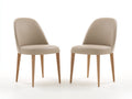 Sedia da pranzo - Legno-Similpelle - 50x56x84 cm - Beige-Legno naturale - Stile moderno organico