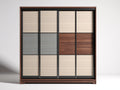 Armadio - legno-metallo - 175 x 60 x 200 cm - marrone scuro-beige-grigio - stile contemporaneo