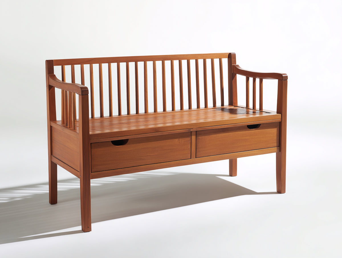 Panche da giardino - Legno - 129x59x88 cm - Marrone rossiccio - Classico