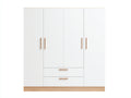 Armadio - pannelli lignei-legno - 200 x 60 x 210 cm - bianco-legno chiaro - stile moderno