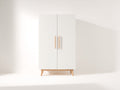 Armadio - pannelli lignei-legno - 90 x 45 x 175 cm - bianco-legno naturale - stile scandinavo