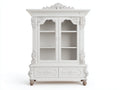 Vetrina - Legno-vetro - 115 x 45 x 185 cm - Bianco - Stile barocco