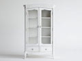 Vetrina - legno-vetro - 98x42x185 cm - bianco - classico francese