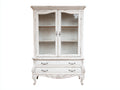 Vetrina - Legno-vetro - 100 x 45 x 180 cm - Bianco anticato - Stile provenzale