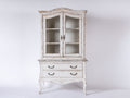 Vetrina - Legno-vetro - 95 x 42 x 175 cm - Bianco anticato - Stile shabby chic