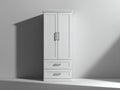 Armadio - pannelli lignei - 75 x 42 x 190 cm - bianco - stile moderno