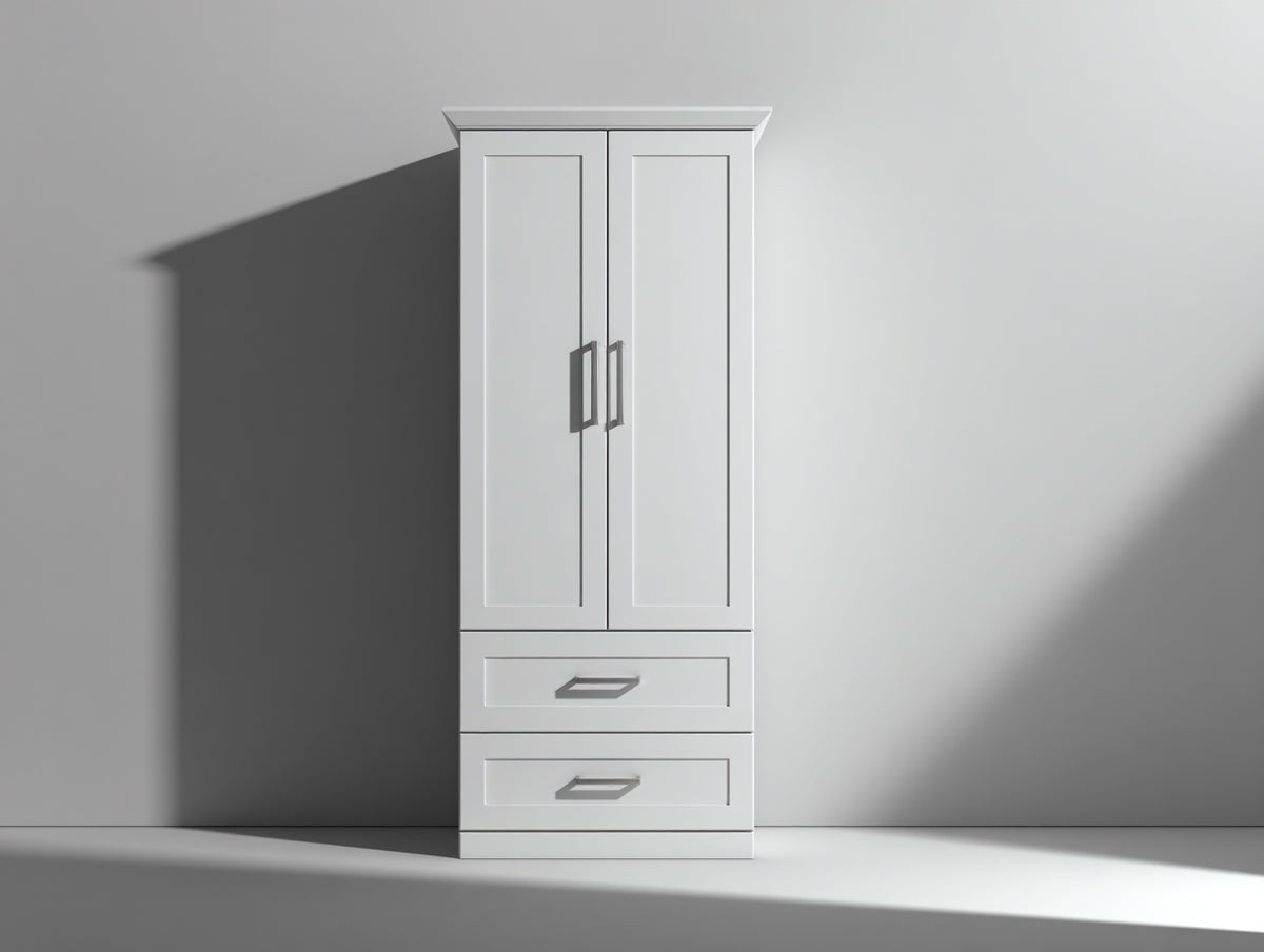 Armadio - pannelli lignei - 75 x 42 x 190 cm - bianco - stile moderno