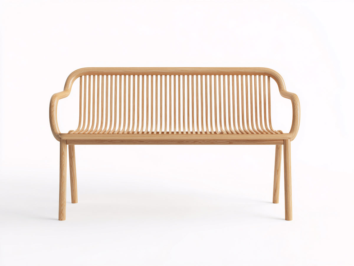 Panche da giardino - Legno - 124x57x88 cm - Naturale chiaro - Moderno